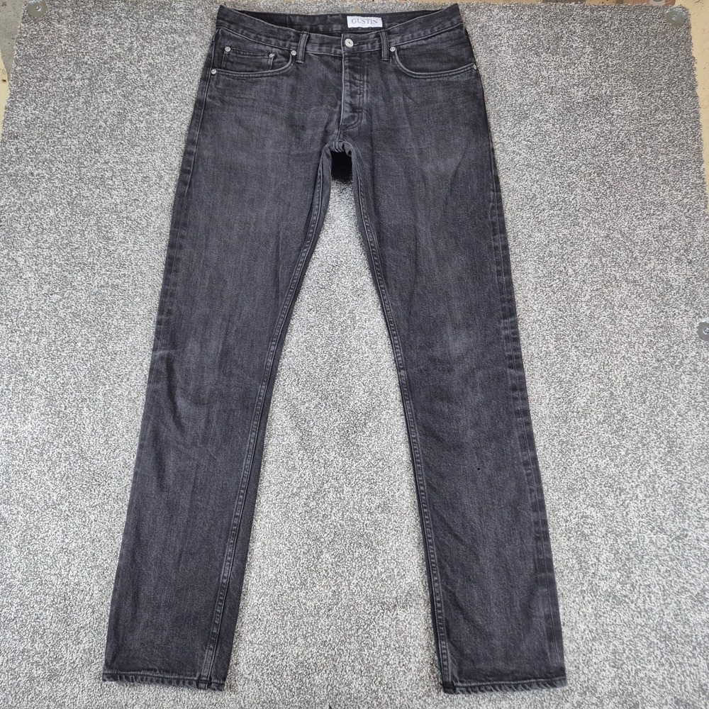 Gustin Selvedge Jeans Mens 36 (34x34) Black California Slim Made in USA